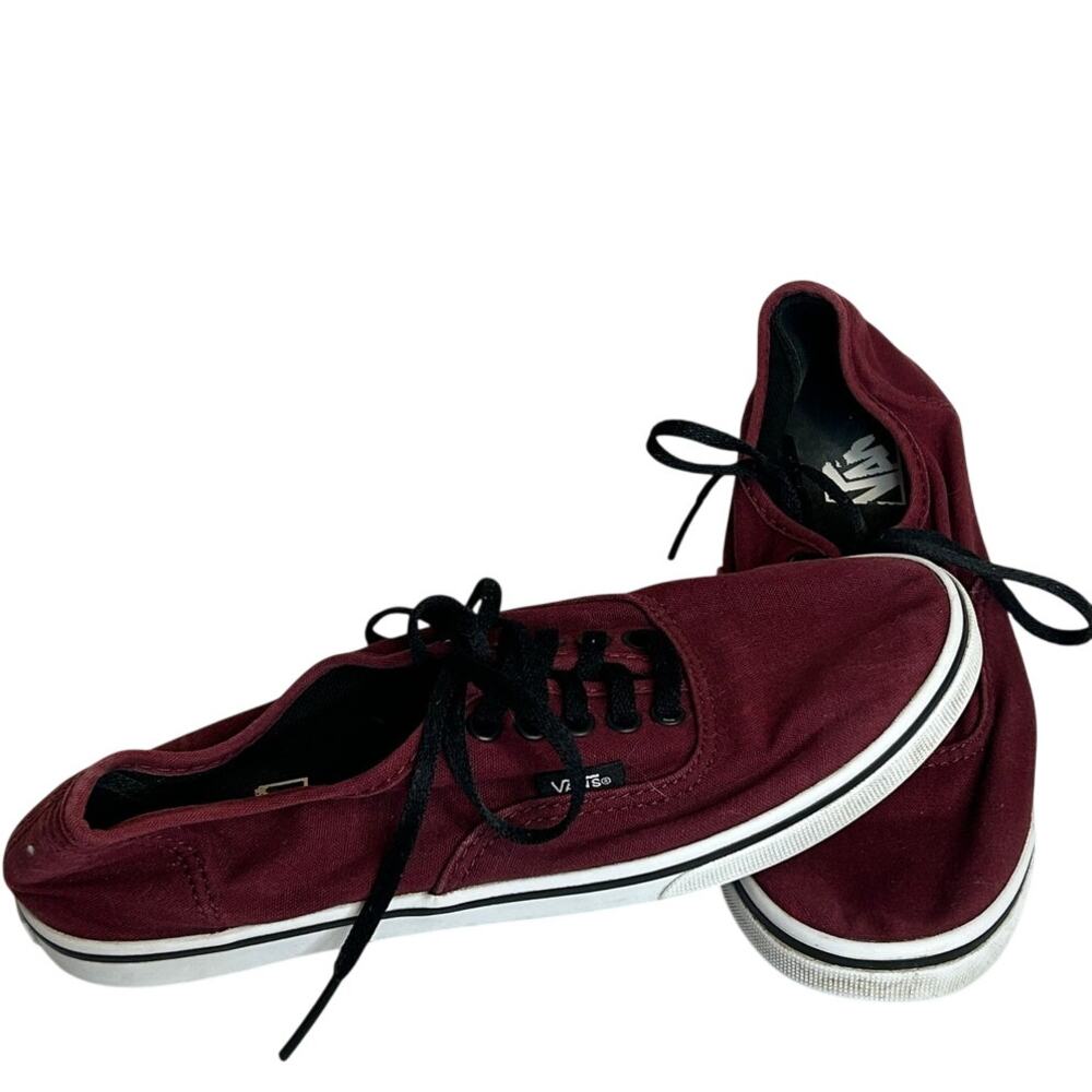 Vans sneakers black laces white rubber sidewalls sz 5.5 men's 7.0 Women's